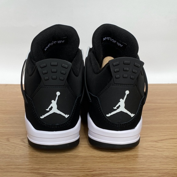Brand New Retro 4 White Thunder- Men’s Black and White  Sneakers - Picture 3 of 5
